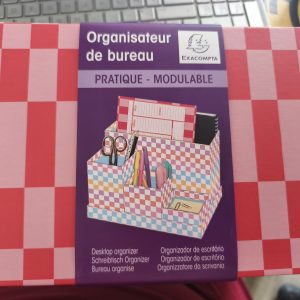 organisateur de bureau exa compta rouge rose
