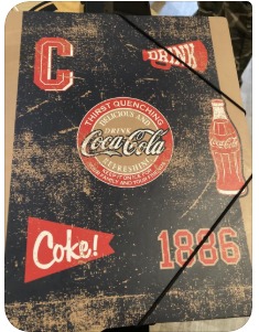 Chemise à rabat en carton coca cola