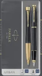 lot stylo et stylo plume Parker bleu canard avec cartouche d'encre