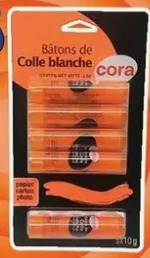 Lot de 5 Batonnets de colle Cora