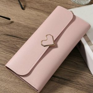 Portefeuille rose avec porte cartes