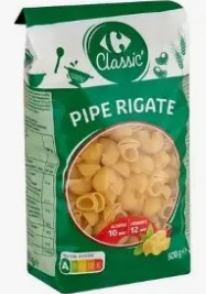 Pates pipe rigate 1 kg Carrefour
