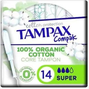 14 Tampax 100 % organic coton