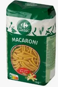Pates macaroni 1 kg Carrefour