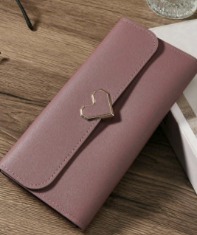 Portefeuille vieux rose avec porte cartes
