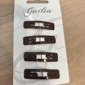 Pince clip gros rectangle marron*4 Guilia
