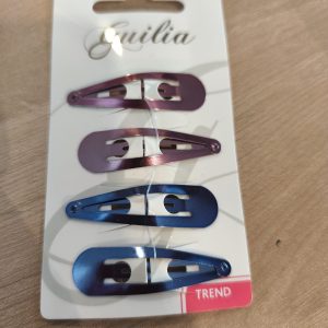 4 pinces clip bleu canard Guilia