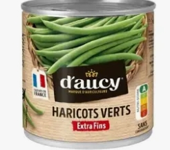 Haricots verts coupés extra fins 200g D'AUCY