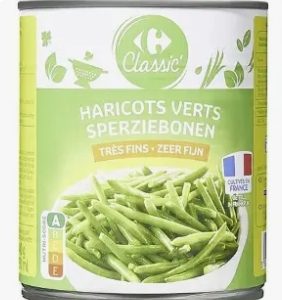 Haricots verts très fins 440g carrefour