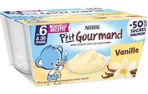 yaourt Nestlé petit gourmand 6 à 36 Mois à la vanille