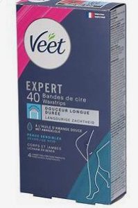 40 bandes de cire à l'amande douce pour corps et jambes
