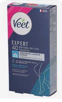 40 bandes de cire à l'amande douce pour corps et jambes