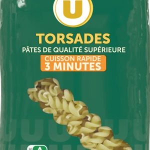 Pates torsades cuisson 3 mn 500g U