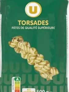Pates torsades cuisson 8 mn 500g U