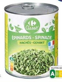 Epinards hachés carrefour 800 g