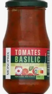 Sauce tomate basilic 190 g Monoprix