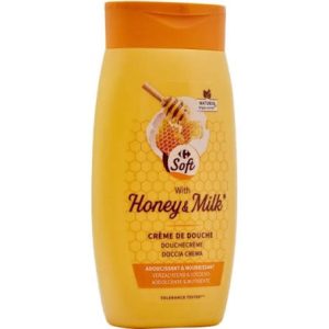 Crème de douche miel et lait carrefour 250ml